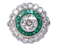 Emerald and Diamond Target Engagement Ring  DBGEMS - image 1