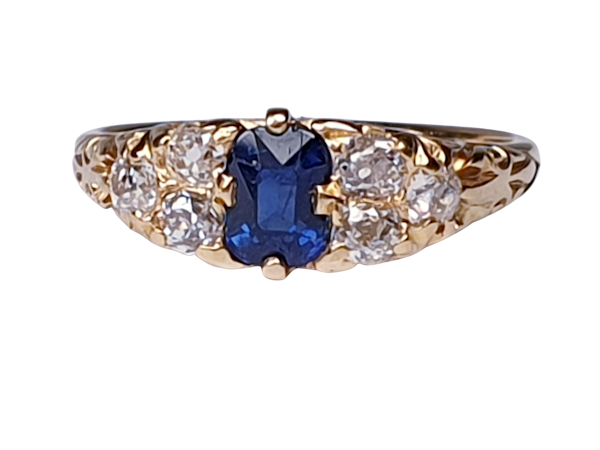 Victorian Sapphire and Diamond Engagement Ring  DBGEMS - image 1