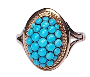 Victorian Turquoise Bombe Ring DBGEMS