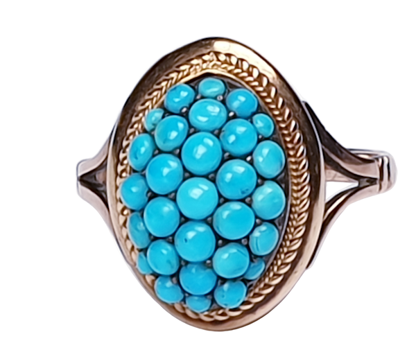 Victorian Turquoise Bombe Ring  DBGEMS - image 1