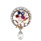 Antique  multi-gem and pearl pendant brooch - image 1