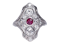 Art deco ruby and diamond ring  DBGEMS - image 1