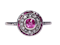 Ruby and Diamond Target Cluster Engagement Ring  DBGEMS - image 1