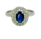 18K white gold 0.72ct Natural Blue Sapphire and 0.59ct Diamond Ring - image 1