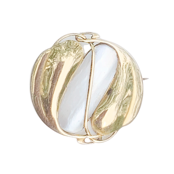 A Gold and Mother of Pearl Brooch by Archibald Knox - image 1