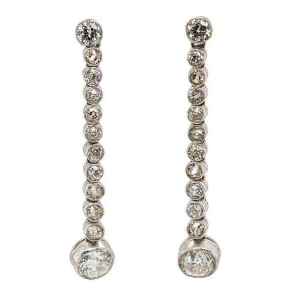 Long Drop Diamond Earrings - image 1