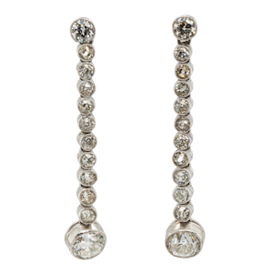 Long Drop Diamond Earrings