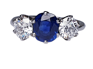 1.52ct natural Burmese sapphire and diamond ring DBGEMS
