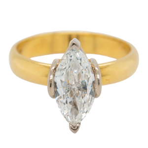 Marquise shaped  diamond solitaire ring