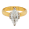 Marquise shaped  diamond solitaire ring - image 1