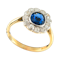 MM6246r Edwardian sapphire diamond platinum set ring 1910c - image 2