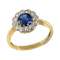 MM6372r platinum gold sapphire diamond cluster ring 1910/20c - image 1