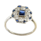MM6420r Sapphire diamond platinum cluster ring.  1920c - image 1