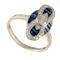MM6408r Art Deco sapphire diamond platinum marquise ring 1920c - image 1