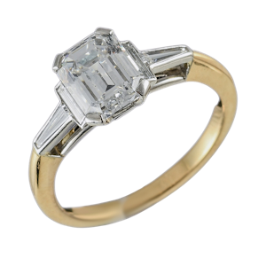 MM6503r Baguette diamond 1.43ct fine quality F/g ring yellow gold platinum