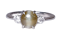 Cat's eye and diamond platinum ring  DBGEMS - image 1