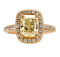 18K Yellow Gold 2.22ct  Natural Fancy Yellow Diamond Ring - image 5