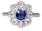 Old Cut Sapphire & Diamond Cluster Ring  DBGEMS - image 1