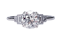 1.06ct old European transitional cut diamond engagement ring with baguette shoulders  DBGEMS - image 1