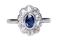 Sapphire and Diamond Cluster Engagement Ring  DBGEMS - image 1
