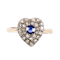 A 1900s Sapphire & Rose Diamond Heart Ring - image 3
