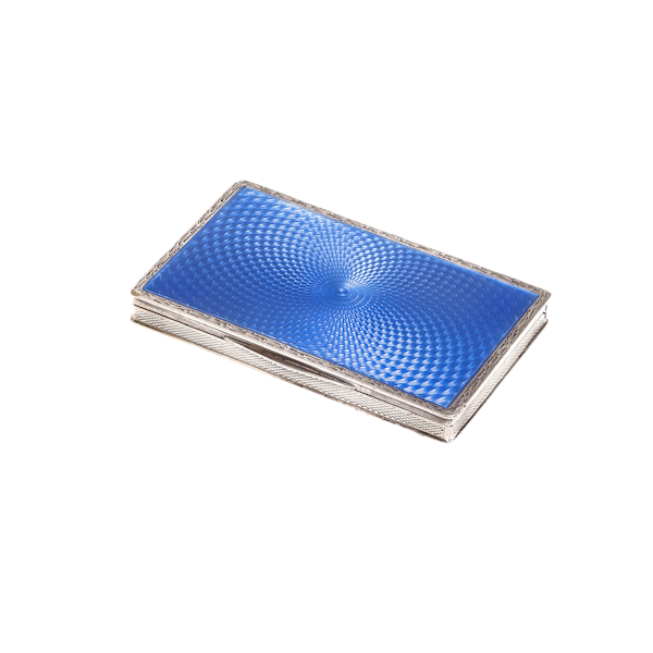 A silver and enamel card box - image 1