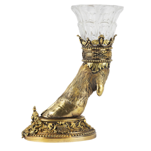 19th Century French Silver Gilt and Glass Hunting Trophy, 1835