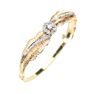 An Antique Gold and Diamond Bangle