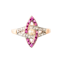 An Art Deco Ruby, Diamond and Pearl Ring - image 1