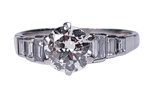 1ct art deco old European transitional cut ring DBGEMS