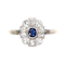 A Deco Diamond Basaltic Sapphire Ring - image 3