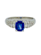 18K white gold 2.86ct Natural Blue Sapphire and 0.32ct Diamond Ring - image 1