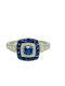 14K white gold 0.50ct Natural Blue Sapphire and 0.75ct Diamond Ring - image 1