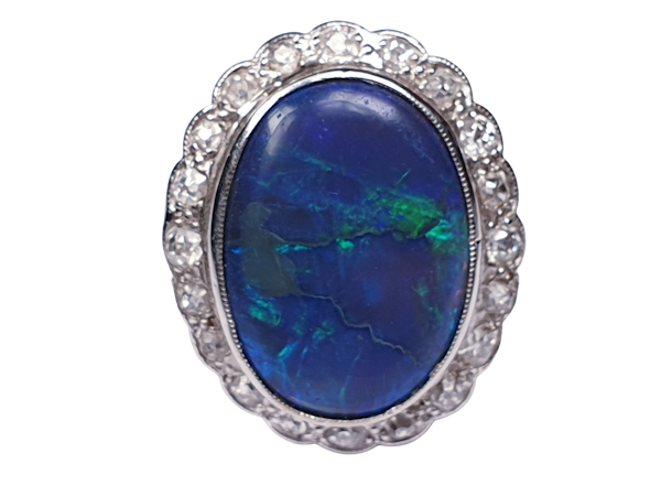 Black opal and diamond dress ring  DBGEMS - image 1