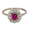 Edwardian ruby and diamond cluster ring - image 1