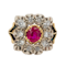 Victorian ruby and diamond rectangular cluster  ring. - image 1