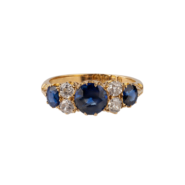 Victorian sapphire and diamond ring - image 1