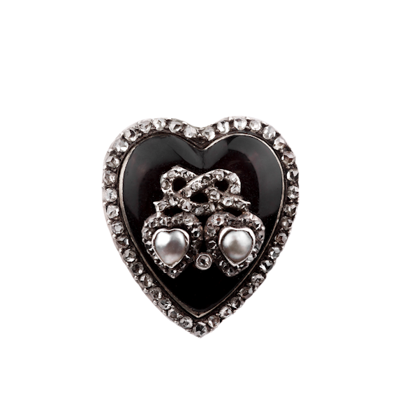 Georgian garnet diamond & pearl heart pendant. Spectrum Antiques - image 1