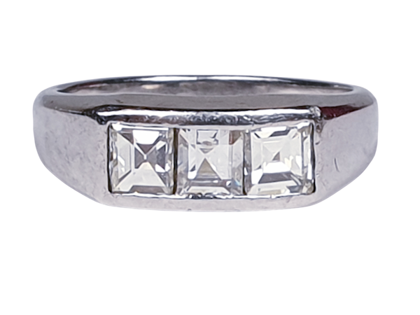 Three Stone Square Diamond Ring  DBGEMS - image 1