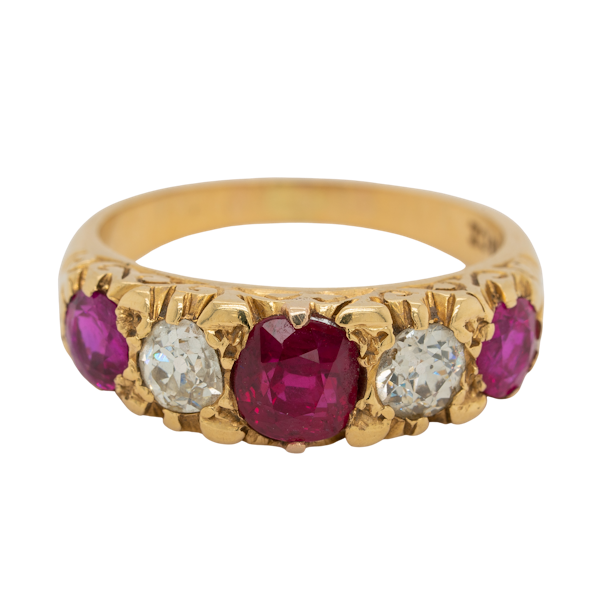 5 stone ruby and diamond ring - image 1