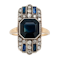 Art Deco sapphire and diamond tablet ring - image 1
