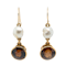 Natural orange zircon and natural pearl earrings. - image 1