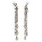 Art Deco double line long dangly diamond earrings - image 1