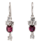 Ruby and diamond dangling earrings - image 1