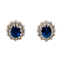 Diamond and sapphire cluster earrings - image 1