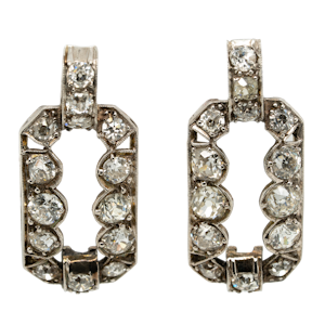 Art Deco rectangular diamond earrings