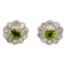 Diamond and peridot cluster earrings - image 1
