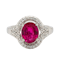 18K white gold 3.54ct Natural Ruby and 0.32ct Diamond Ring - image 1
