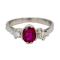 18K white gold 1.20ct Natural Ruby and 0.18ct Diamond Ring - image 1