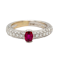 18K white gold 0.50ct Natural Ruby and 0.75ct Diamond Ring. - image 1